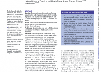 Impact of repeat flooding on mental health and health-related quality of life: a cross-sectional analysis of the English National Study of Flooding and Health – World