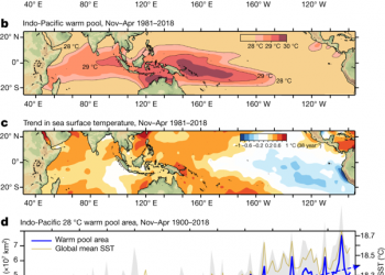 Twofold expansion of the Indo-Pacific warm pool warps the MJO life cycle