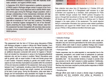 Bangladesh: Water, Sanitation and Hygiene Qualitative Assessment – Findings on Menstrual Hygiene Management Needs (September 2019) – Bangladesh