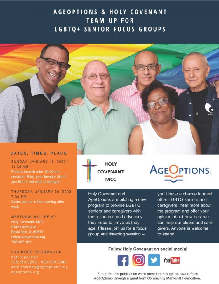 Jan 19 | AgeOptions & Holy Covenant Team Up For LGBTQ+ Senior Focus Groups