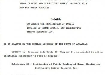 New state law bans pubic funding for human cloning
