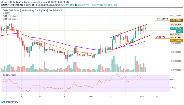 TRX/USD Ranges as the Price May Create a New Trend