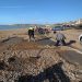 Seaford runners clear shingle covered promenade by hand after storms