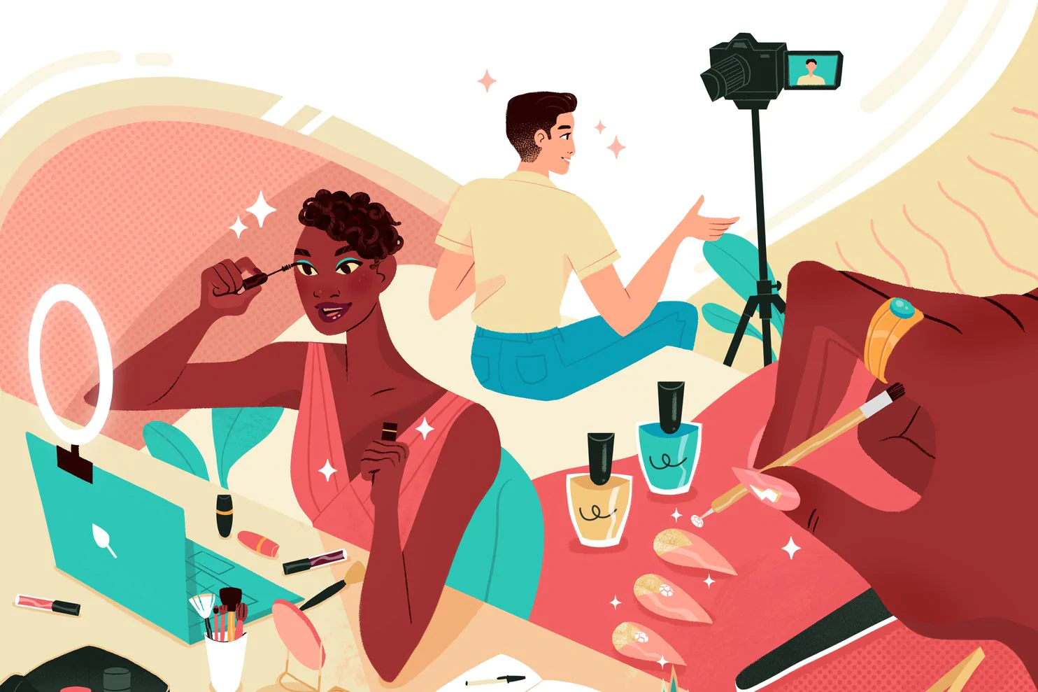 Online beauty pros like Hyram Yarbro, Shani Darden and Kia Stewart have found creative ways to thrive during the pandemic