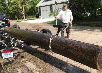 Centuries-old log from Michigan’s lumbering era found floating in Pentwater Lake