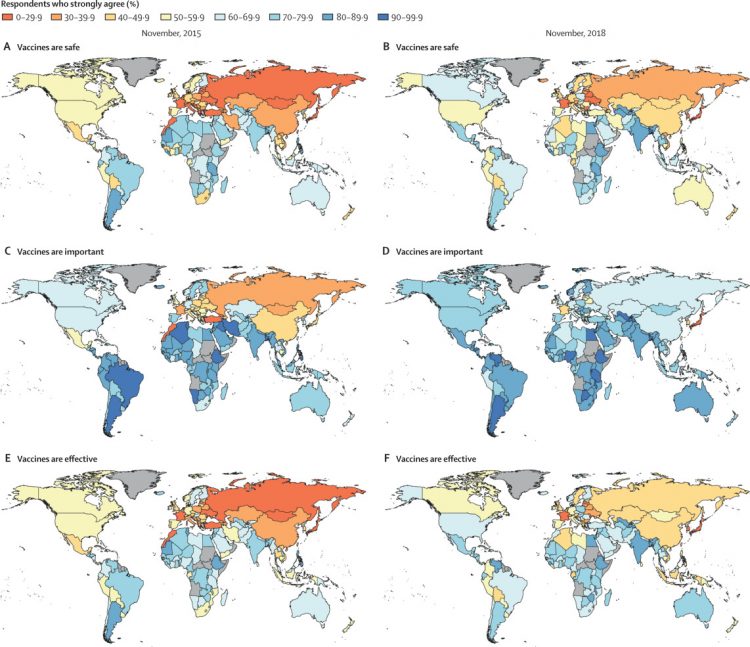 Mapping global trends in vaccine confidence and investigating barriers to vaccine uptake: a large-scale retrospective temporal modelling study