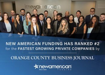 New American Funding Ranked as #2 Fastest-Growing Company by Orange County Business Journal