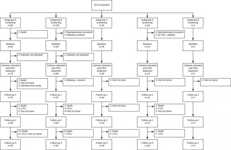 Pharyngeal electrical stimulation for neurogenic dysphagia following stroke, traumatic brain injury or other causes: Main results from the PHADER cohort study