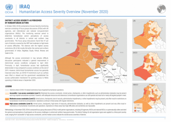 Iraq: Humanitarian Access Severity Overview (November 2020) – Iraq